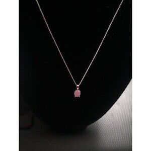 Sterling Silver  .925 pink lab opal pendant 18" Chain